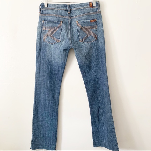 7FAM Flynt Distressed Flare Jeans Sz 26 - Picture 3 of 14